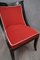 French Art Deco Black and Red Velvet Dining Chairs, 1940s, Set of 6 3