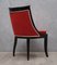 French Art Deco Black and Red Velvet Dining Chairs, 1940s, Set of 6, Image 7