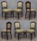 Art Deco Mahogany and Geometric Green Velvet Dining Chairs, 1920s, Set of 6 9