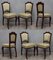 Art Deco Mahogany and Geometric Green Velvet Dining Chairs, 1920s, Set of 6, Image 9