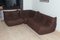 Dark Brown Leather Togo Lounge Chair, Corner and 2-Seat Sofa by Michel Ducaroy for Ligne Roset, Set of 3 2