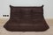 Dark Brown Leather Togo Lounge Chair, Corner and 2-Seat Sofa by Michel Ducaroy for Ligne Roset, Set of 3 9