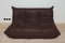 Dark Brown Leather Togo Lounge Chair, Corner and 2-Seat Sofa by Michel Ducaroy for Ligne Roset, Set of 3, Image 9