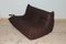 Dark Brown Leather Togo Lounge Chair, Corner and 2-Seat Sofa by Michel Ducaroy for Ligne Roset, Set of 3 10