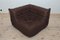 Dark Brown Leather Togo Lounge Chair, Corner and 2-Seat Sofa by Michel Ducaroy for Ligne Roset, Set of 3 8