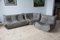 Gray Leather Togo Corner Sofa, Corner Seat & Lounge Chair Set by Michel Ducaroy for Ligne Roset, 1970s, Set of 3 1