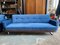 Scandinavian Blue Velvet 3-Seater Sofa, 1960s 1
