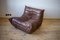 Dubais Sitzbank, Sessel & 2-Sitzer Sofa aus braunem Leder von Michel Ducaroy für Ligne Roset, 1970er 10