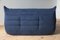 Blauer Togo Ecksitz, Sessel & 2-Sitzer Sofa Set aus blauem Mikrofaser von Michel Ducaroy für Ligne Roset, 1970er 4