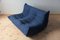 Blauer Togo Ecksitz, Sessel & 2-Sitzer Sofa Set aus blauem Mikrofaser von Michel Ducaroy für Ligne Roset, 1970er 5
