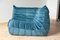 Blaues Togo Ecksofa, Sessel & 2-Sitzer Sofa Set von Michel Ducaroy für Ligne Roset, 1970er 2