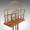 Antique Victorian French Walnut and Brass Magazine Rack 9