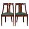 French Empire Green Leather Chairs, Set of 2 1