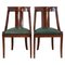 Grüne Französische Empire Leder Stühle, 2er Set 1