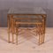 French Brass and Glass Nesting Tables, 1950s, Set of 3 2