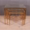 French Brass and Glass Nesting Tables, 1950s, Set of 3, Image 2