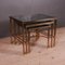 French Brass and Glass Nesting Tables, 1950s, Set of 3 2