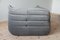 Elephant Grey Velvet Togo Lounge Chair, Corner Chair and 2-Seat Sofa by Michel Ducaroy for Ligne Roset, Set of 3 7