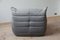 Elephant Grey Velvet Togo Lounge Chair, Corner Chair and 2-Seat Sofa by Michel Ducaroy for Ligne Roset, Set of 3, Image 5