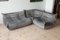 Grauer Togo Ecksitz, Sessel & 2-Sitzer Sofa Set aus grauem Samt von Michel Ducaroy für Ligne Roset, 1970er 1