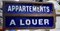 Vintage French Enamel Apartments A Louer Sign, 1940s 2