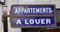 Vintage French Enamel Apartments A Louer Sign, 1940s 1