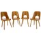 Beech Dining Chairs by Oswald Haerdtl for Ton/Thonet, Czechoslovakia, 1960s, Set of 4 1