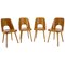 Beech Dining Chairs by Oswald Haerdtl for Ton/Thonet, Czechoslovakia, 1960s, Set of 4, Image 1