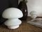 Vintage Space Age Italian White Murano Glass Table Lamps, 1972, Set of 2 1