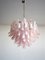 Lampada da soffitto Lattimo vintage in vetro di Murano rosa di Mazzega, Italia, anni '80, Immagine 2