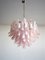 Vintage Italian Pink Murano Glass Lattimo Ceiling Lamp from Mazzega, 1980s 2