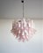 Lampada da soffitto Lattimo vintage in vetro di Murano rosa di Mazzega, Italia, anni '80, Immagine 1