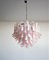 Vintage Italian Pink Murano Glass Lattimo Ceiling Lamp from Mazzega, 1980s, Image 1