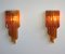 Vintage Amber Murano Glass Quadriedri Sconces, 1970s, Set of 2 11