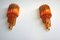 Vintage Amber Murano Glass Quadriedri Sconces, 1970s, Set of 2 2