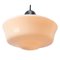 Mid-Century White Opaline Glass and Metal Pendant Lamp, Image 5