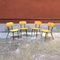 Italian Black Metal and Yellow Velvet Dining Chairs, 1960s, Set of 4 4