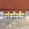 Italian Black Metal and Yellow Velvet Dining Chairs, 1960s, Set of 4 3