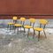 Italian Black Metal and Yellow Velvet Dining Chairs, 1960s, Set of 4 2