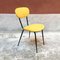 Italian Black Metal and Yellow Velvet Dining Chairs, 1960s, Set of 4 1