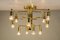 Mid-Century Brass Flush Mount Ceiling Lamp from Leola 2