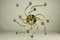 Mid-Century Brass Flush Mount Ceiling Lamp from Leola, Image 7