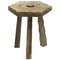 French Folk Art Primitive Brutalist Pine Tripod Stool, 1910s 1