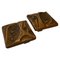 Bronze Square Door Handles for Double Doors with Nature Relief Design, Set of 2 1