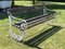 Vintage English Wrought Iron and Wooden Garden Bench, Image 13