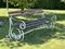 Vintage English Wrought Iron and Wooden Garden Bench 7