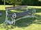 Vintage English Wrought Iron and Wooden Garden Bench, Image 7