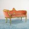 Französisches Vintage Sofa aus Holz mit goldenem Bezug im Louis XVI Stil, 1970er 2
