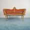 Französisches Vintage Sofa aus Holz mit goldenem Bezug im Louis XVI Stil, 1970er 1