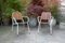 Sedie da giardino accatastabili Mid-Century in teak e acciaio tubolare di Daneline, Scandinavia, anni '60, set di 2, Immagine 1